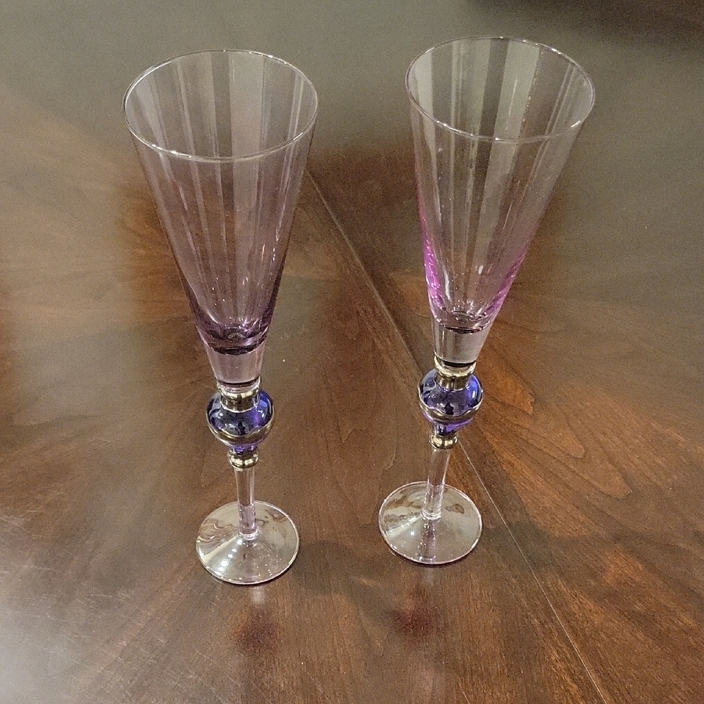 Purple Champagne Flutes | Pair